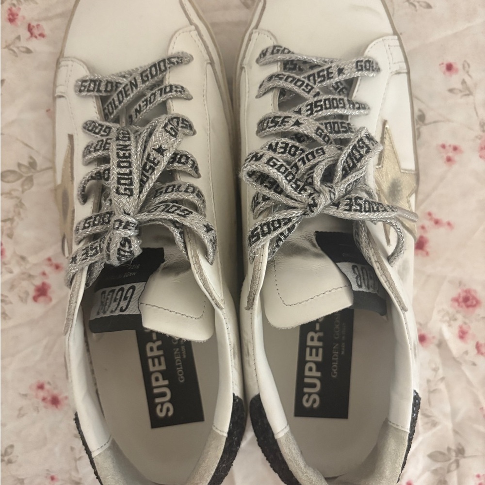Golden Goose White Sneakers with Gold Star